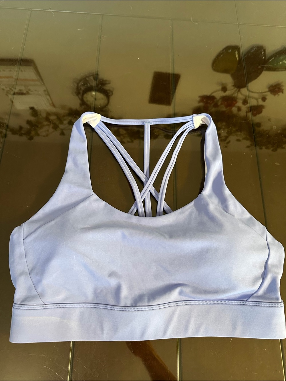 ZYIA Light n Tight Strappy Back Sports Bra - Light Lavender “grapemist”